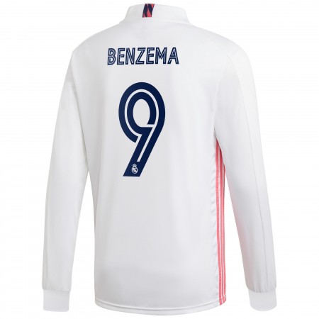 Billiga Fotbollströjor Real Madrid Karim Benzema 9 Hemma tröja 2020/21 Långärmad